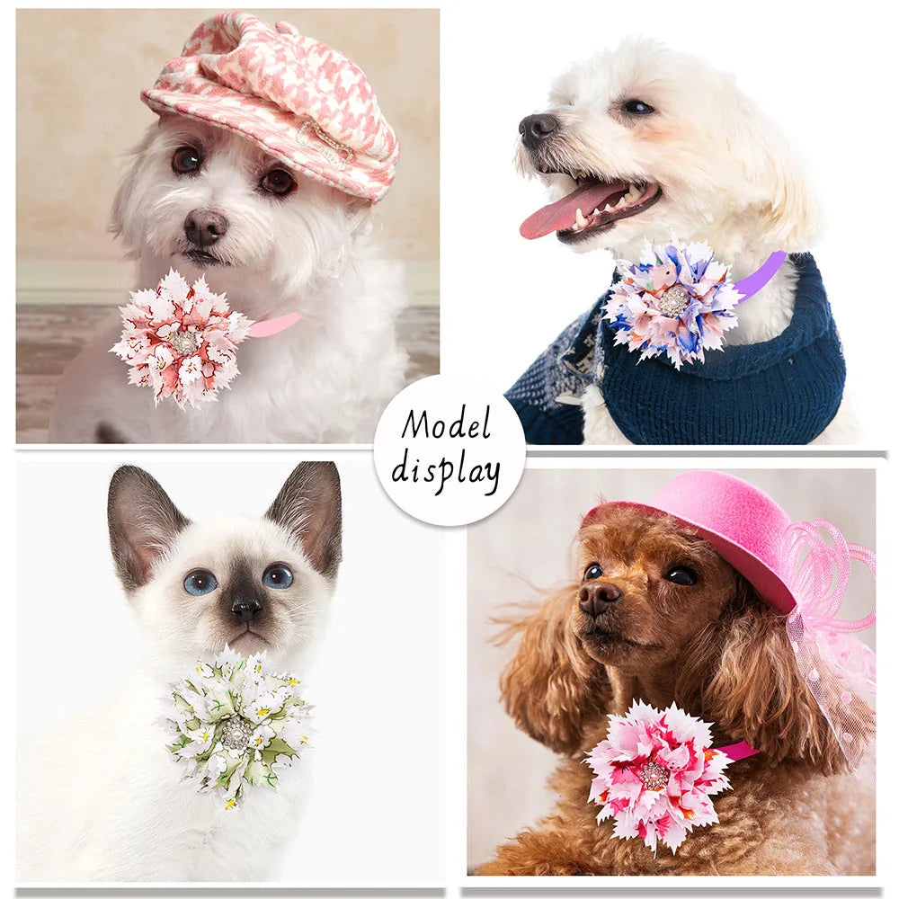 10/20PCS Cute Dog Bowties Collar-flower Adjustable Bow Tie For Small Dogs Pet Supplies Dog Bowknot Pet Grooming Accessories