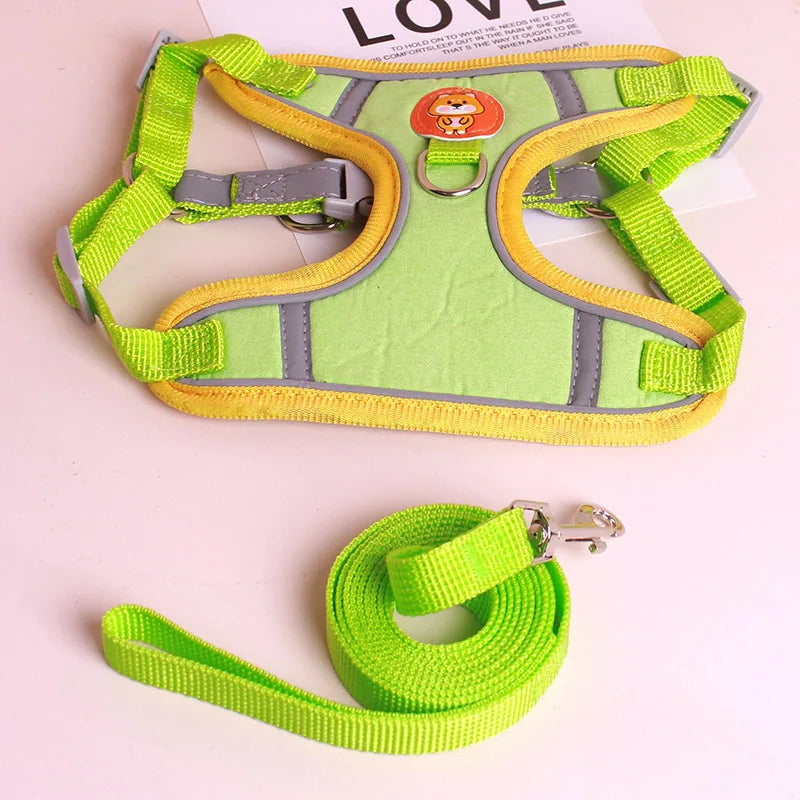 Adjustable No Pull Pet Reflective Dog Harness Lead Walking Running Leashes Cat Chest Strap Vest Leash