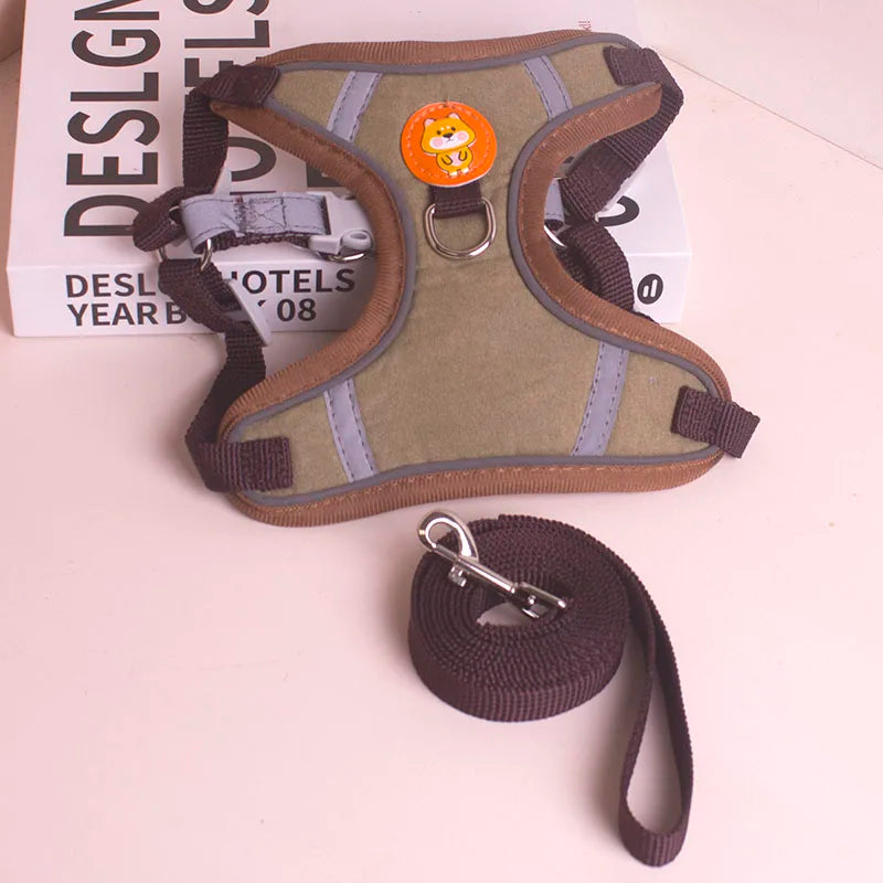 Adjustable No Pull Pet Reflective Dog Harness Lead Walking Running Leashes Cat Chest Strap Vest Leash