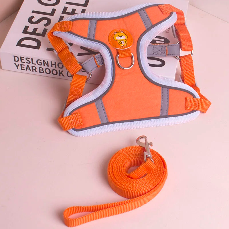 Adjustable No Pull Pet Reflective Dog Harness Lead Walking Running Leashes Cat Chest Strap Vest Leash