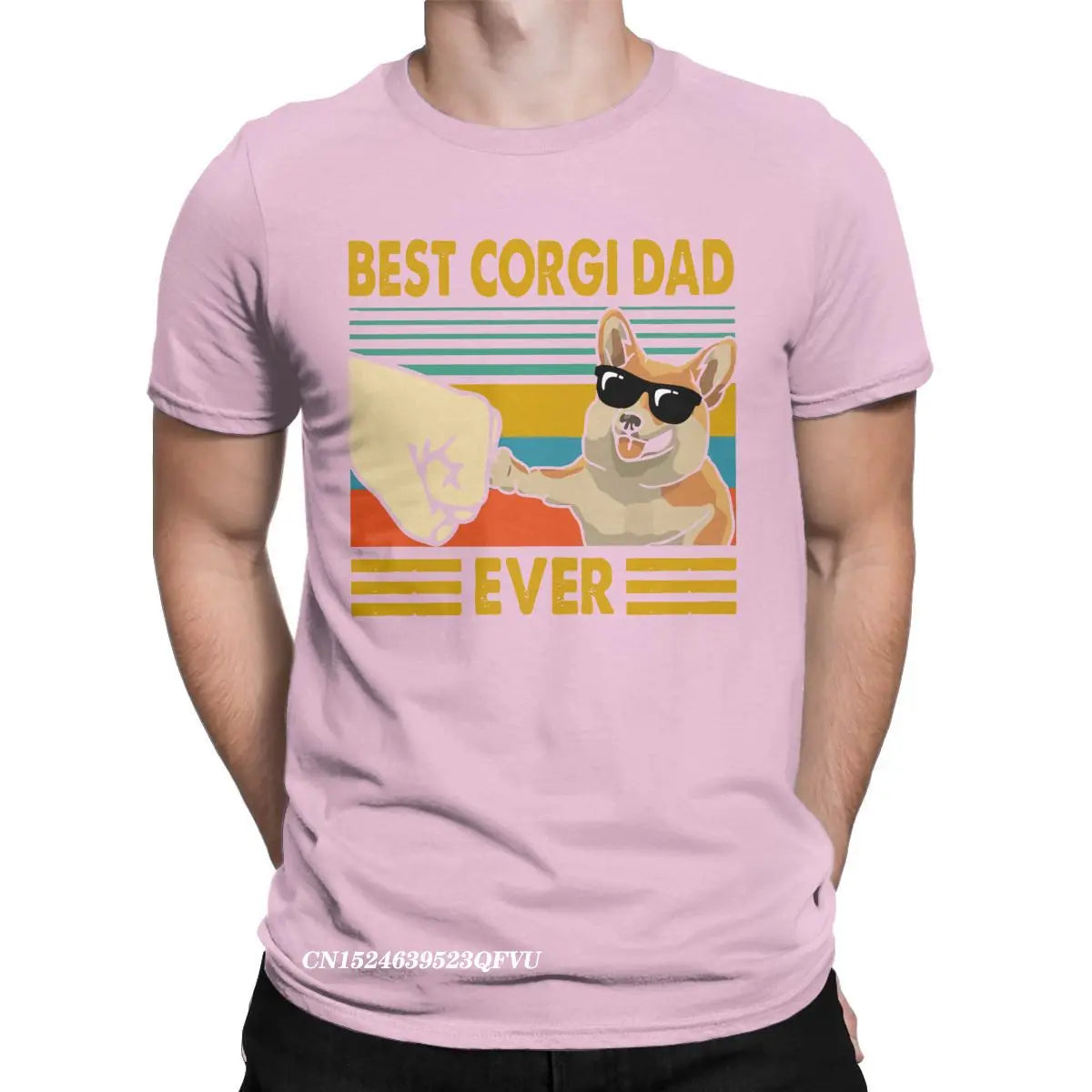Men's T-Shirts Best Corgi Dad Ever Funny Corgi Owner Cool Cotton Tee Shirt Dog Animal Tshirt Round Collar Clothing Gift Idea
