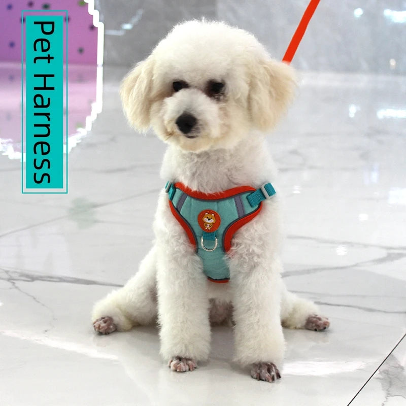 Adjustable No Pull Pet Reflective Dog Harness Lead Walking Running Leashes Cat Chest Strap Vest Leash