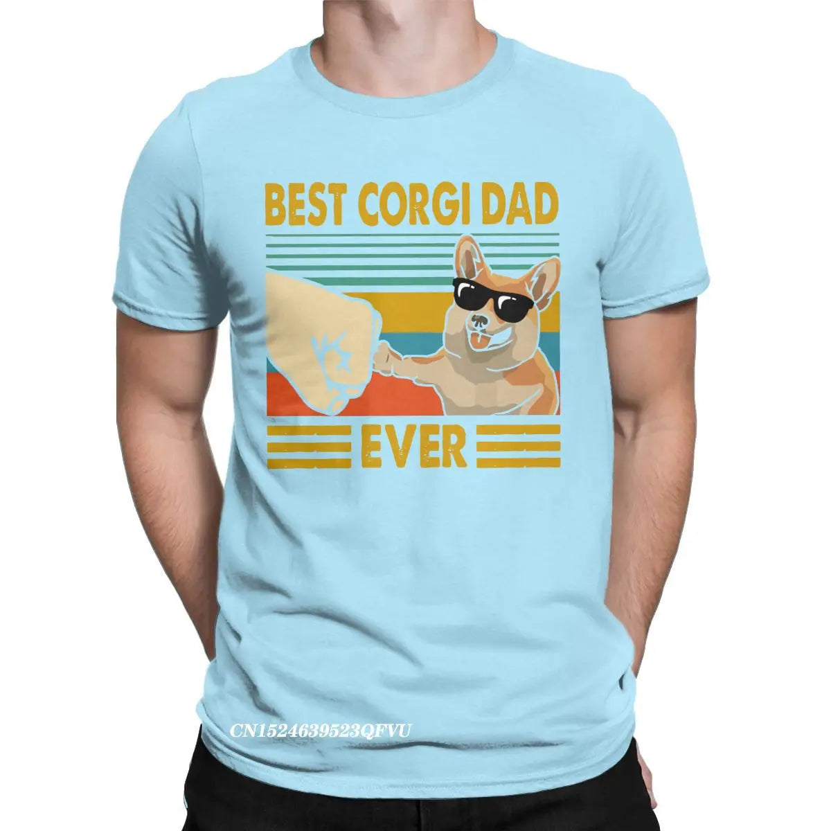 Men's T-Shirts Best Corgi Dad Ever Funny Corgi Owner Cool Cotton Tee Shirt Dog Animal Tshirt Round Collar Clothing Gift Idea