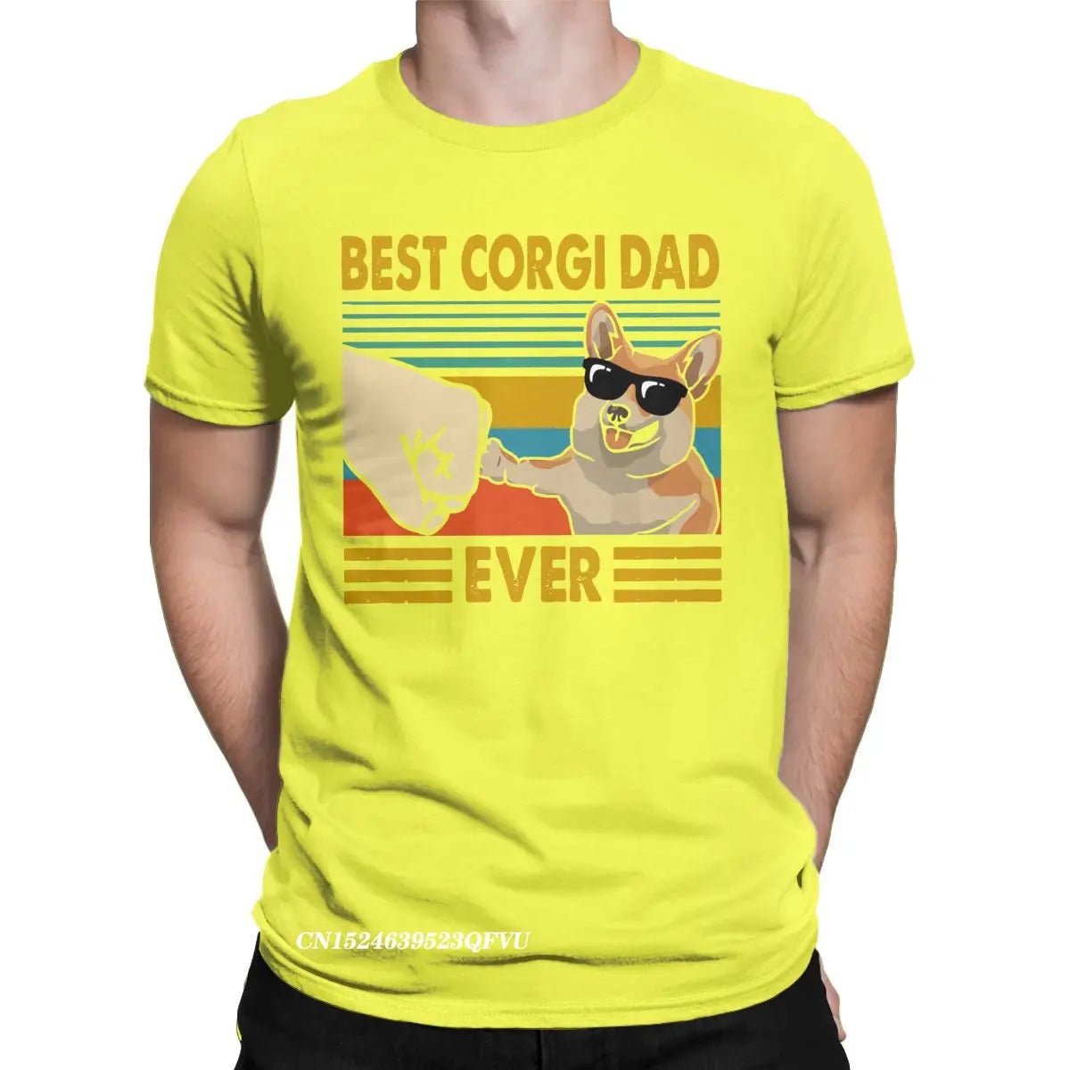 Men's T-Shirts Best Corgi Dad Ever Funny Corgi Owner Cool Cotton Tee Shirt Dog Animal Tshirt Round Collar Clothing Gift Idea
