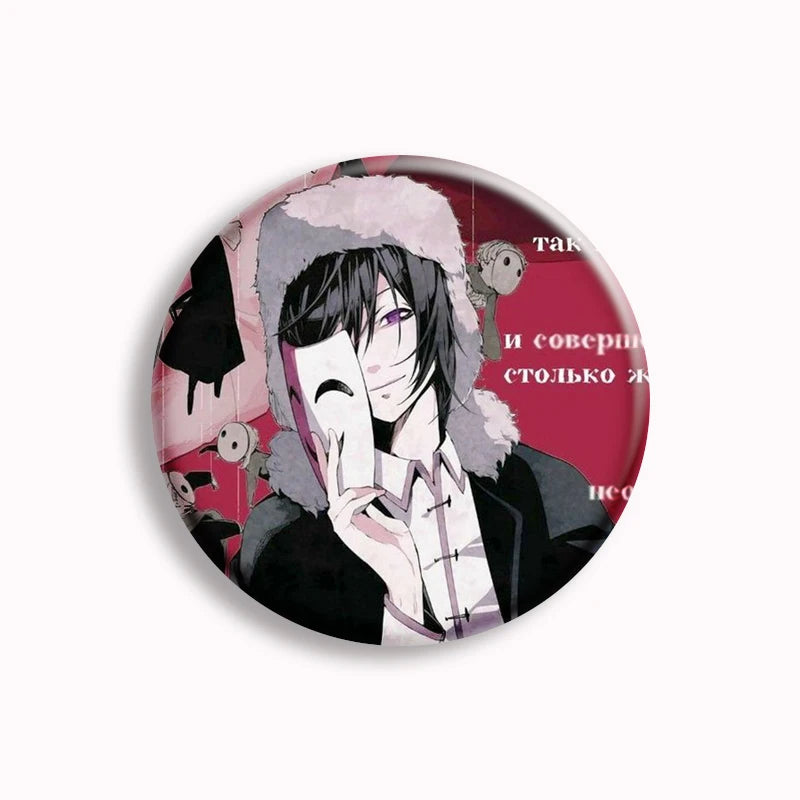 Anime Bungo Stray Dogs Button Pin Character Fyodor Fan Art Brooch Badge Bag Accessories Jewelry Fans Collect 58mm Friends Gift