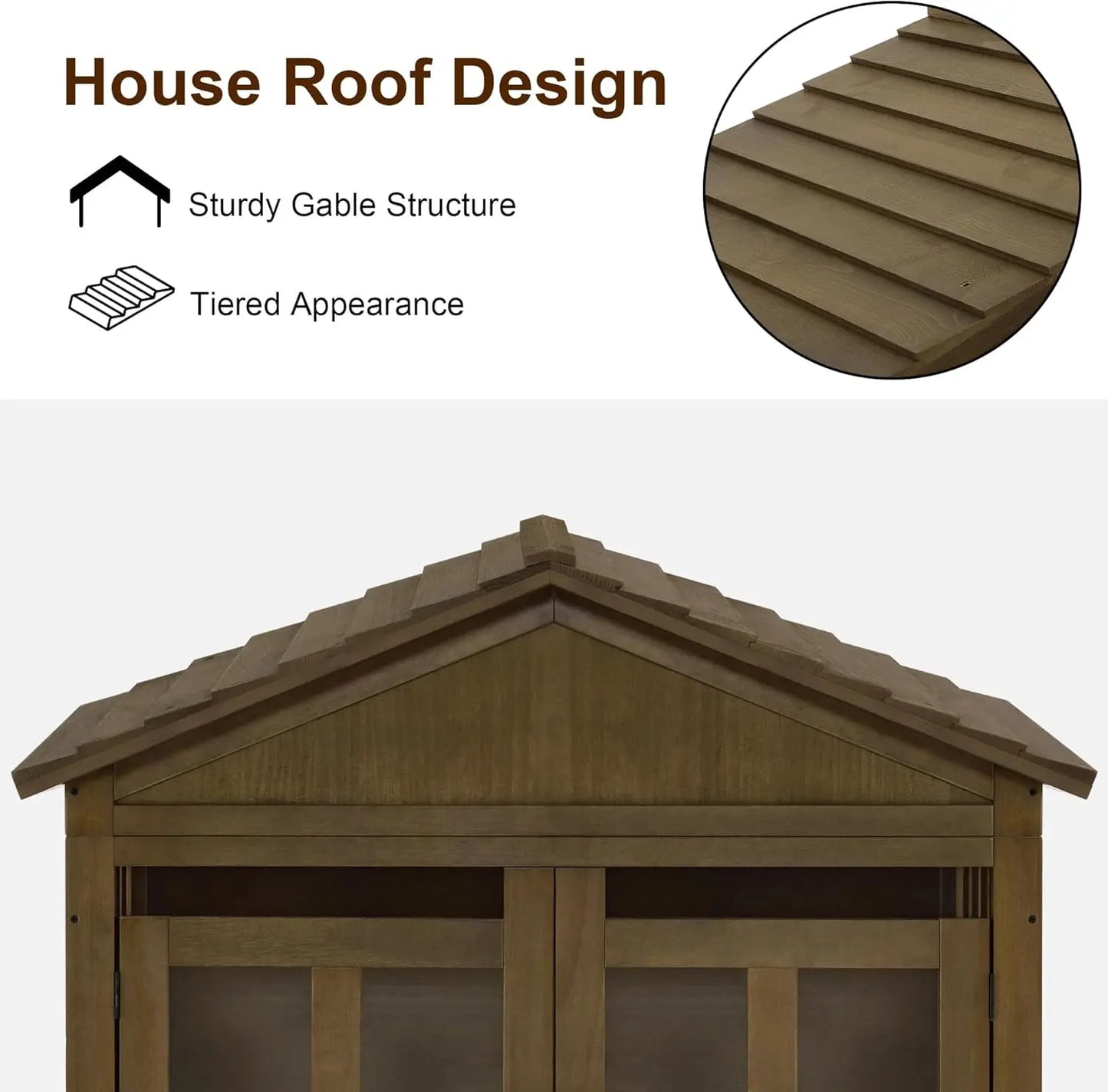 Wooden Dog House Furniture, Solid Wood Pet Kennel Indoor for Small/Medium Dogs, JD54 (Brwon, Medium)