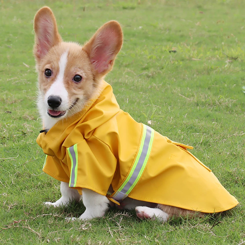 Large Dog Raincoat Corgi Cloak Style Puppy Waterproof Dog Clothes