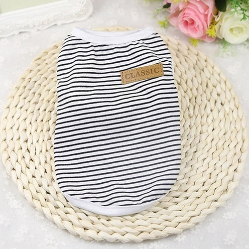 Cat Clothes Cotton Striped Vest Pet Cats T