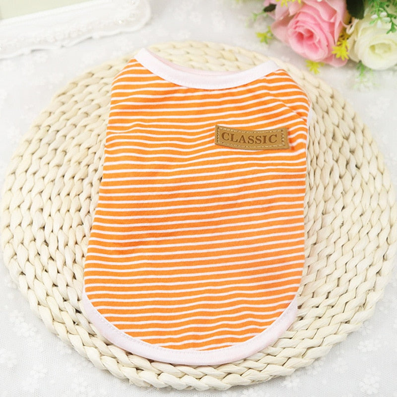 Cat Clothes Cotton Striped Vest Pet Cats T