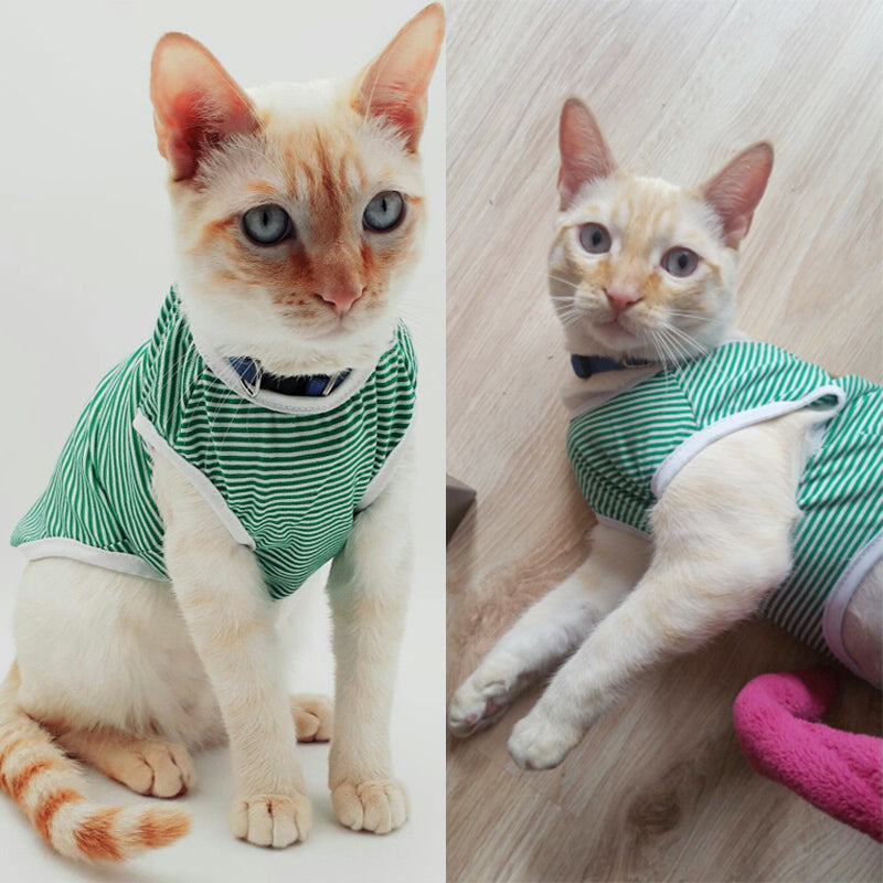 Cat Clothes Cotton Striped Vest Pet Cats T