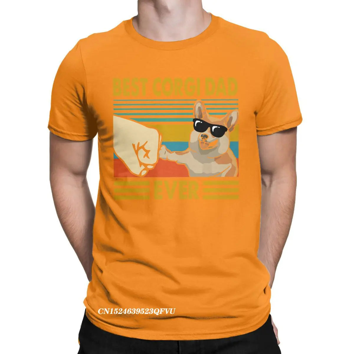 Men's T-Shirts Best Corgi Dad Ever Funny Corgi Owner Cool Cotton Tee Shirt Dog Animal Tshirt Round Collar Clothing Gift Idea