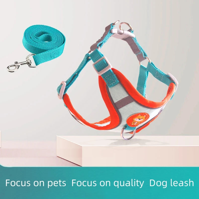 Adjustable No Pull Pet Reflective Dog Harness Lead Walking Running Leashes Cat Chest Strap Vest Leash
