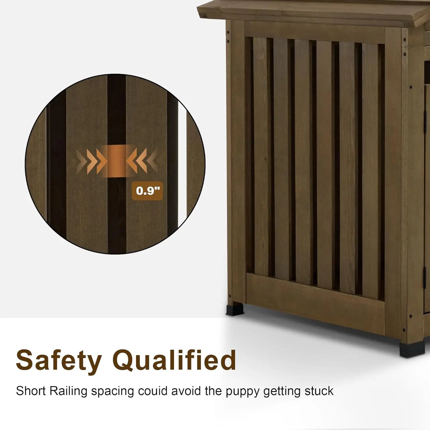 Wooden Dog House Furniture, Solid Wood Pet Kennel Indoor for Small/Medium Dogs, JD54 (Brwon, Medium)