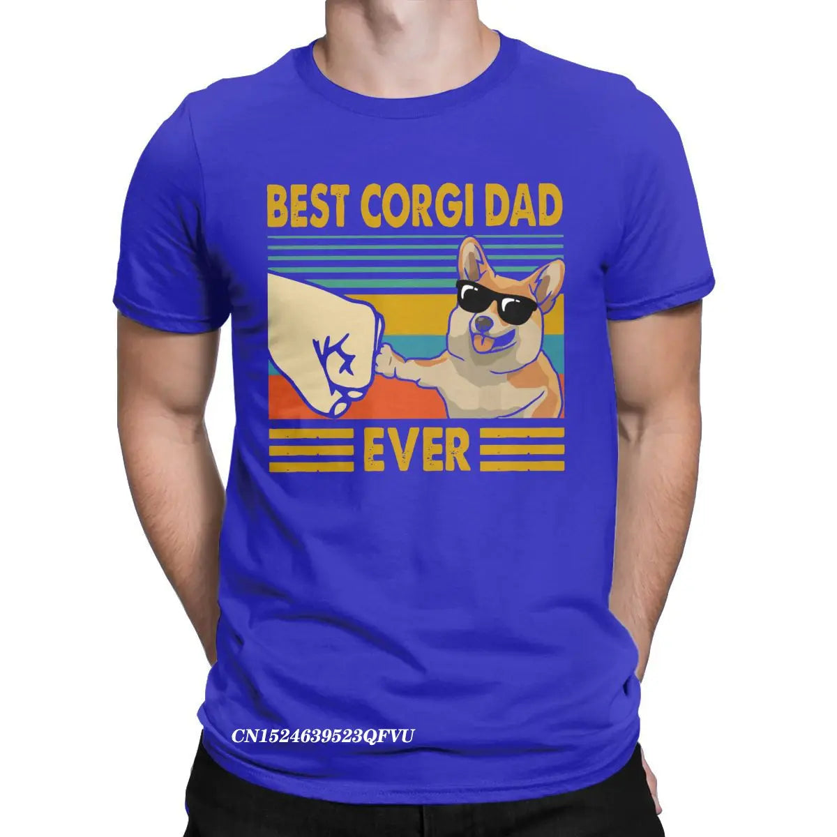 Men's T-Shirts Best Corgi Dad Ever Funny Corgi Owner Cool Cotton Tee Shirt Dog Animal Tshirt Round Collar Clothing Gift Idea