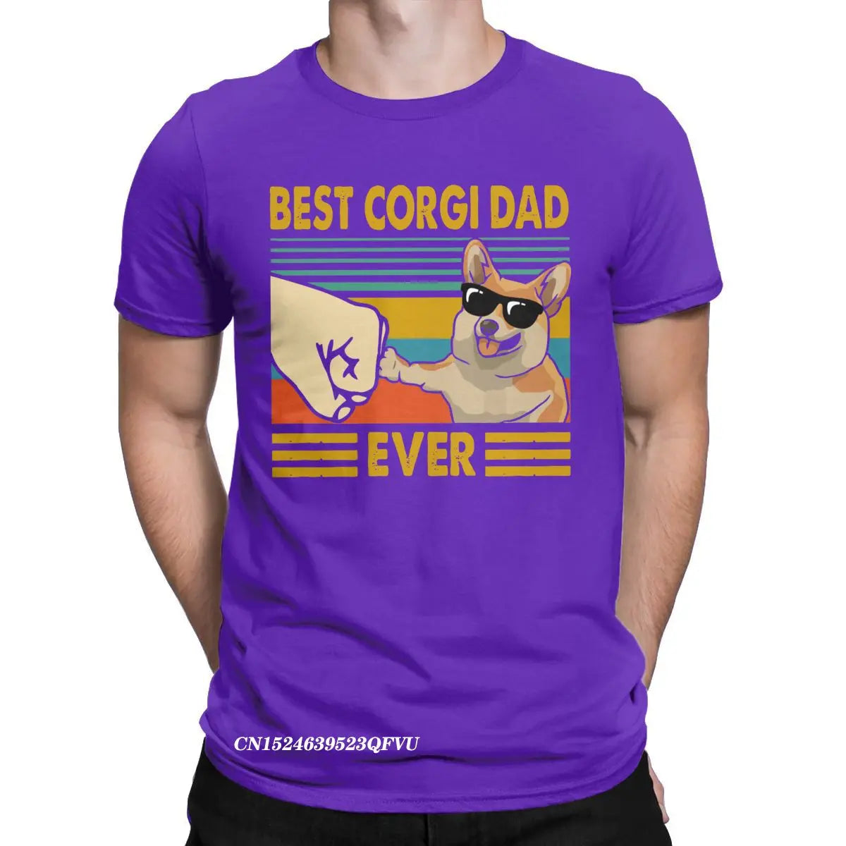 Men's T-Shirts Best Corgi Dad Ever Funny Corgi Owner Cool Cotton Tee Shirt Dog Animal Tshirt Round Collar Clothing Gift Idea