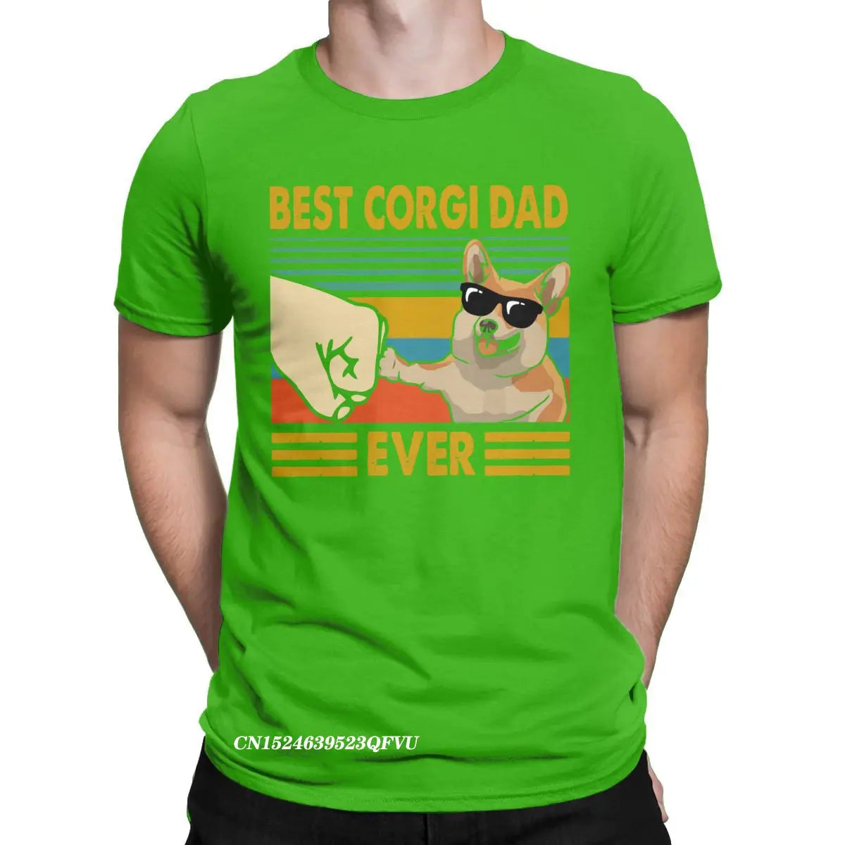 Men's T-Shirts Best Corgi Dad Ever Funny Corgi Owner Cool Cotton Tee Shirt Dog Animal Tshirt Round Collar Clothing Gift Idea
