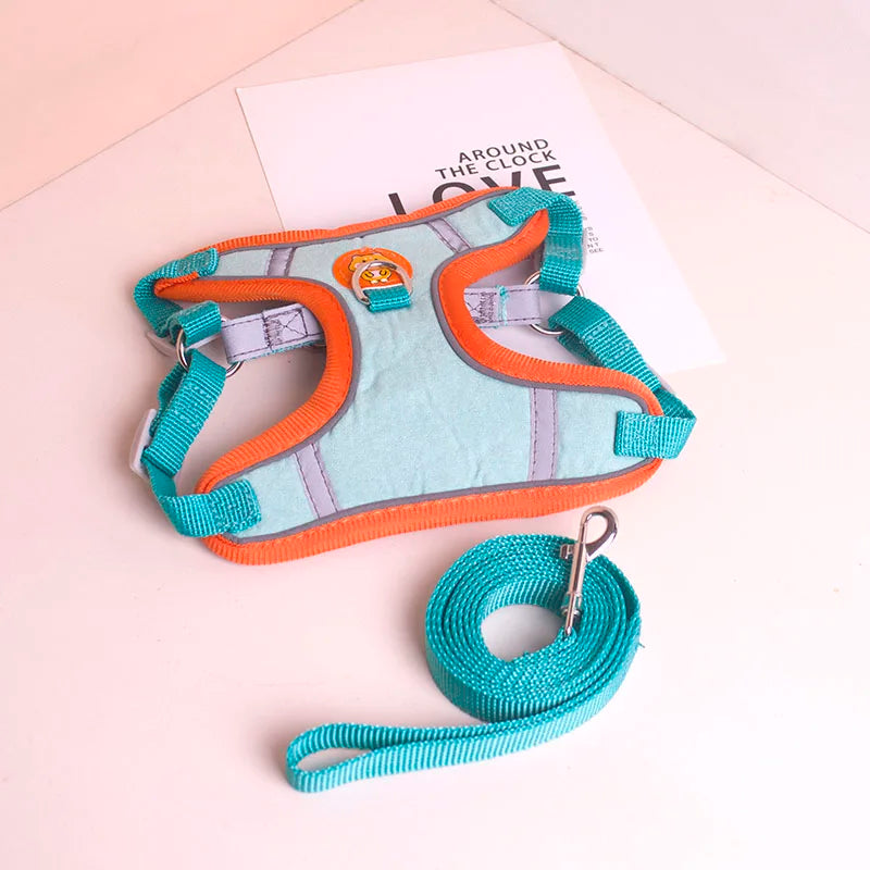 Adjustable No Pull Pet Reflective Dog Harness Lead Walking Running Leashes Cat Chest Strap Vest Leash