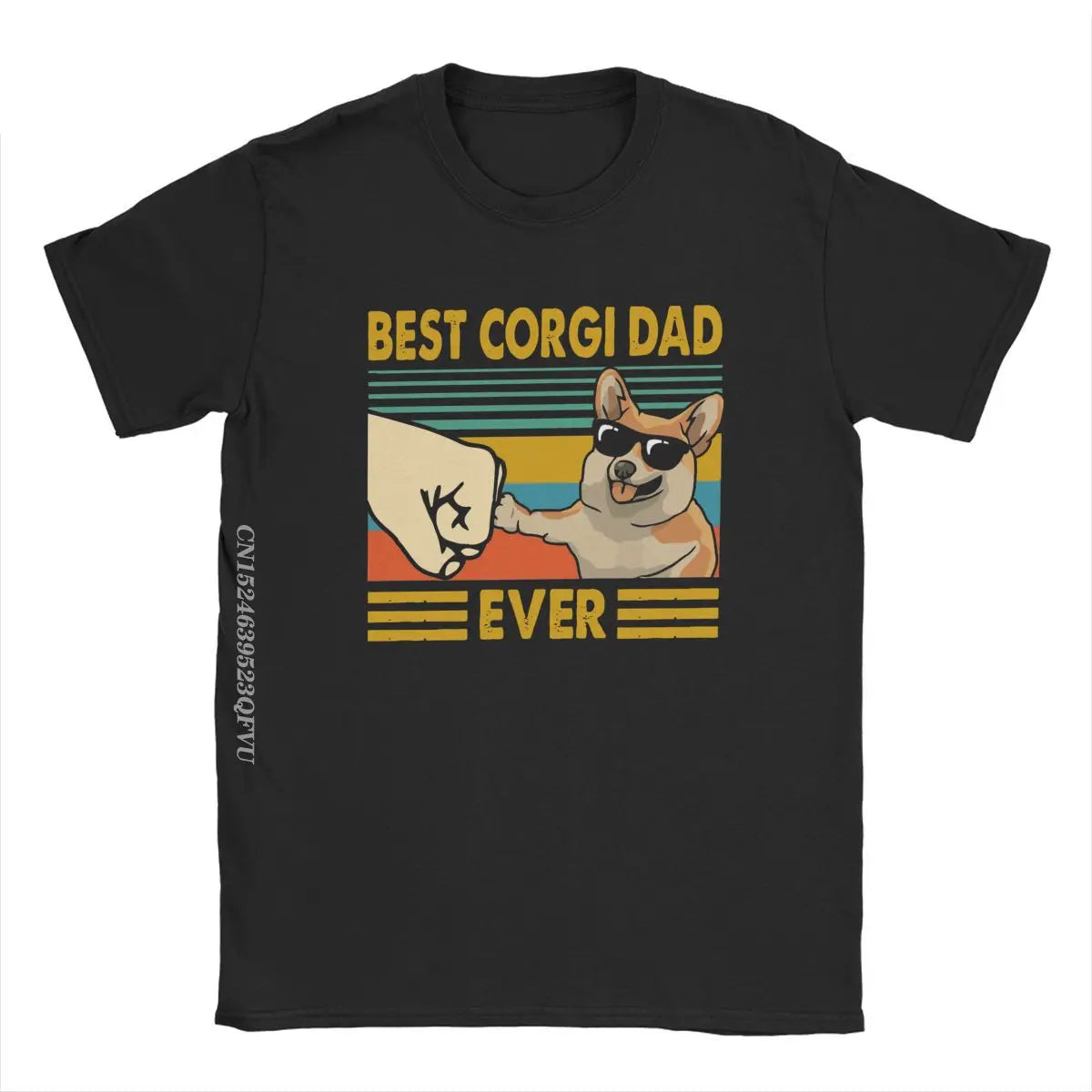 Men's T-Shirts Best Corgi Dad Ever Funny Corgi Owner Cool Cotton Tee Shirt Dog Animal Tshirt Round Collar Clothing Gift Idea