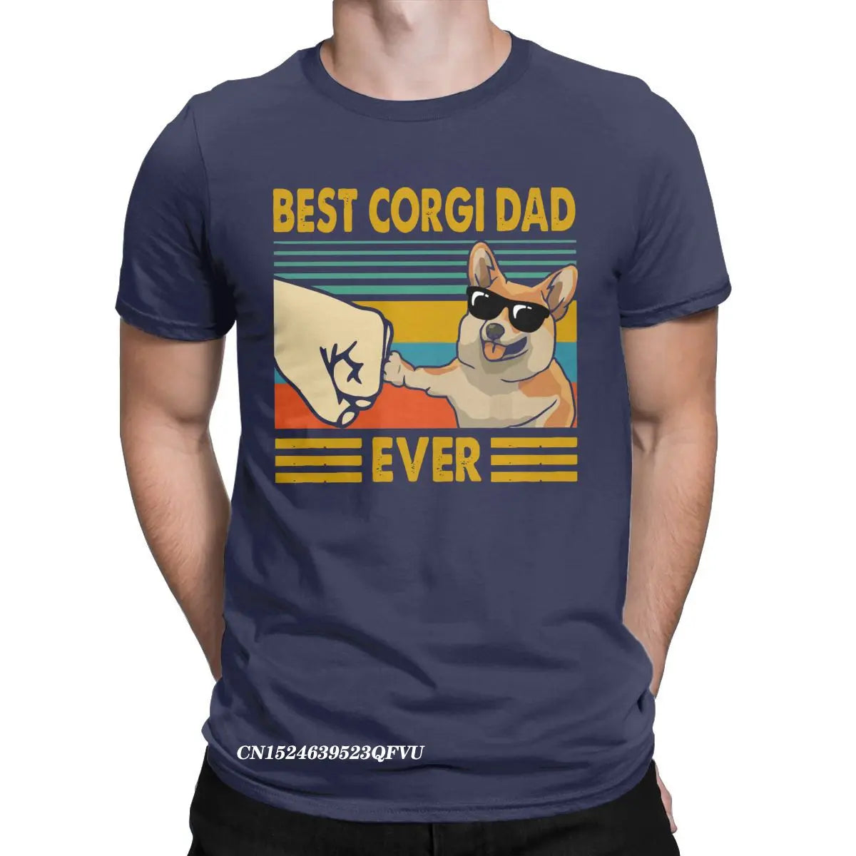 Men's T-Shirts Best Corgi Dad Ever Funny Corgi Owner Cool Cotton Tee Shirt Dog Animal Tshirt Round Collar Clothing Gift Idea