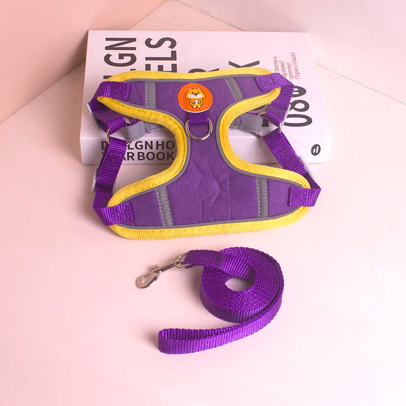 Adjustable No Pull Pet Reflective Dog Harness Lead Walking Running Leashes Cat Chest Strap Vest Leash