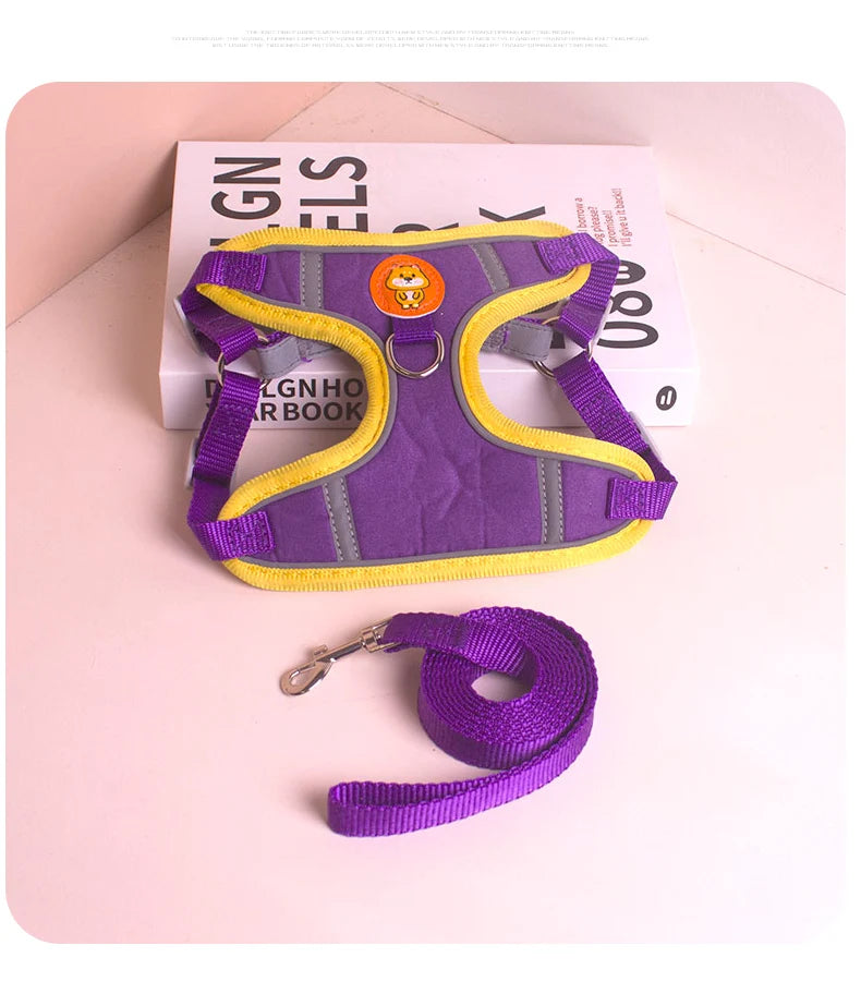 Adjustable No Pull Pet Reflective Dog Harness Lead Walking Running Leashes Cat Chest Strap Vest Leash