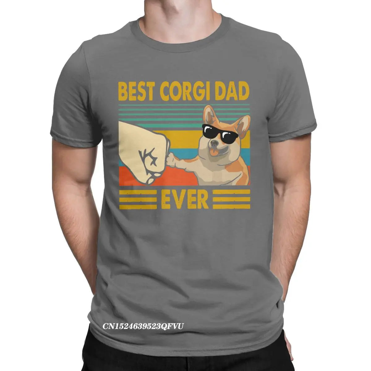 Men's T-Shirts Best Corgi Dad Ever Funny Corgi Owner Cool Cotton Tee Shirt Dog Animal Tshirt Round Collar Clothing Gift Idea