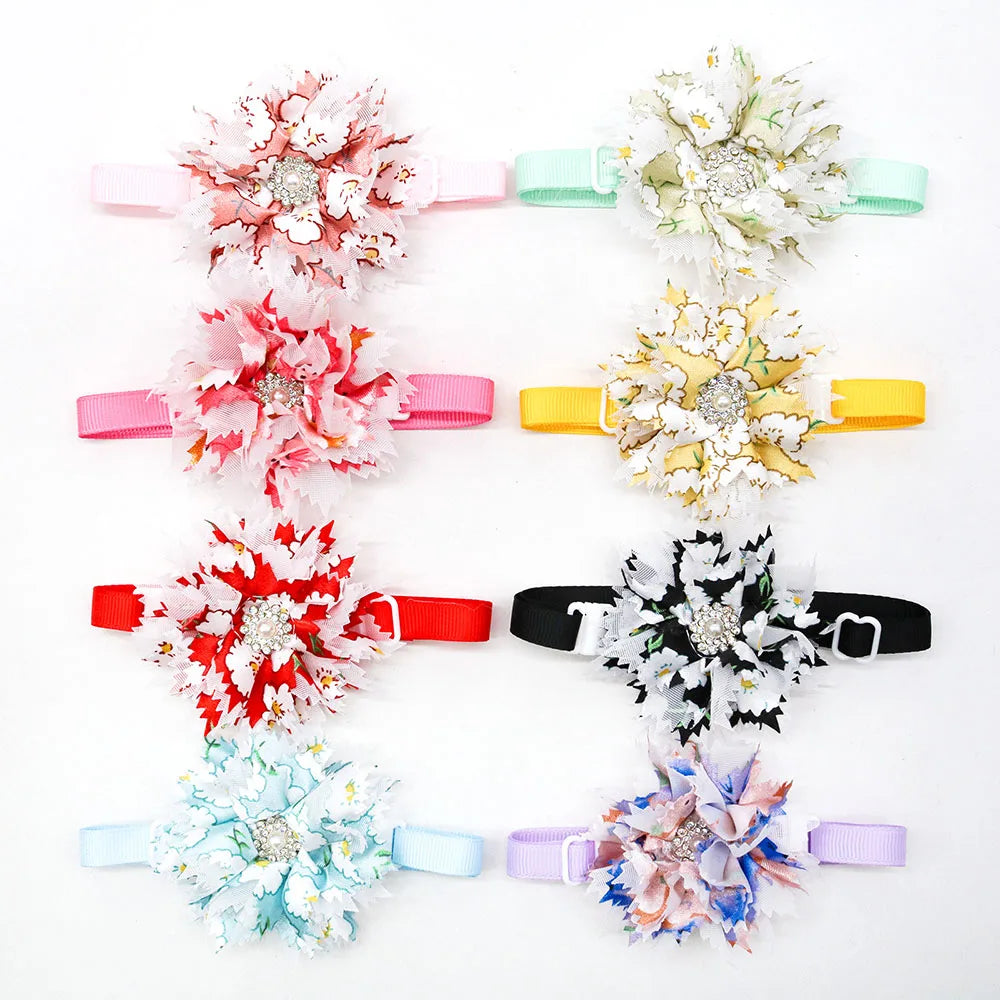 10/20PCS Cute Dog Bowties Collar-flower Adjustable Bow Tie For Small Dogs Pet Supplies Dog Bowknot Pet Grooming Accessories