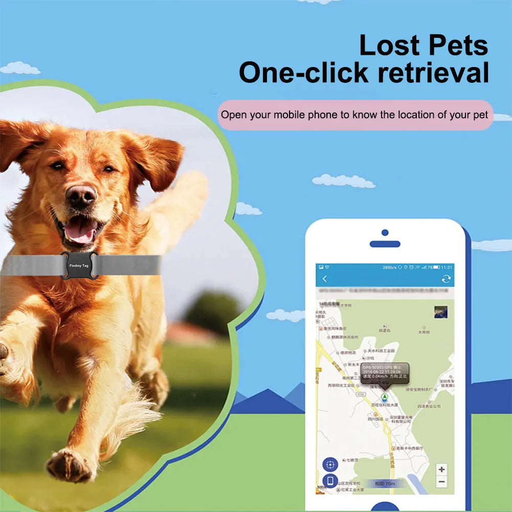 Bluetooth GPS Tracker Collar for Cats Dogs Kids with Real-Time Location Water Resistant Design