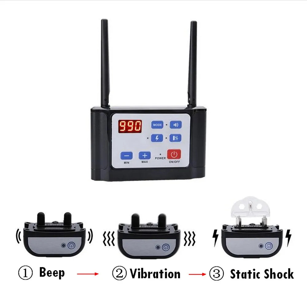 990 Yards 2 In 1 Pet Dog Wireless Fence Remote Training Collar Waterproof Rechargeable Electric Pet Fence Anti Runaway Barrier