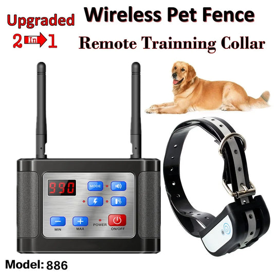 990 Yards 2 In 1 Pet Dog Wireless Fence Remote Training Collar Waterproof Rechargeable Electric Pet Fence Anti Runaway Barrier