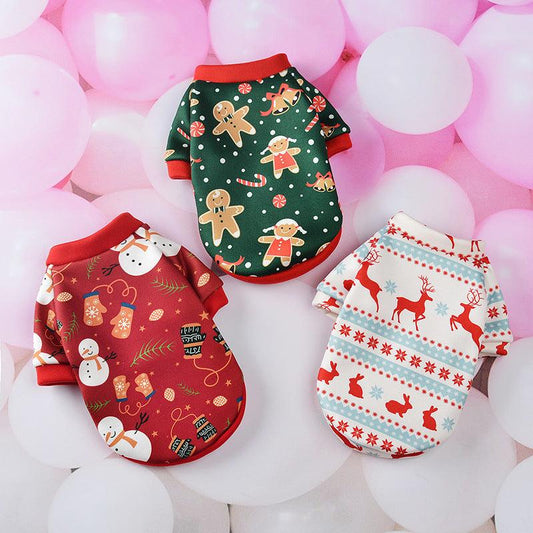Festive Cartoon Pet Vest - Christmas Dog Clothes For A Stylish Holiday